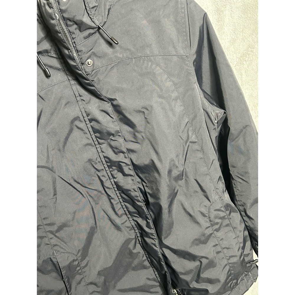 L.L. Bean Womens Petite Medium sherpa Lined Rain Jacket Black